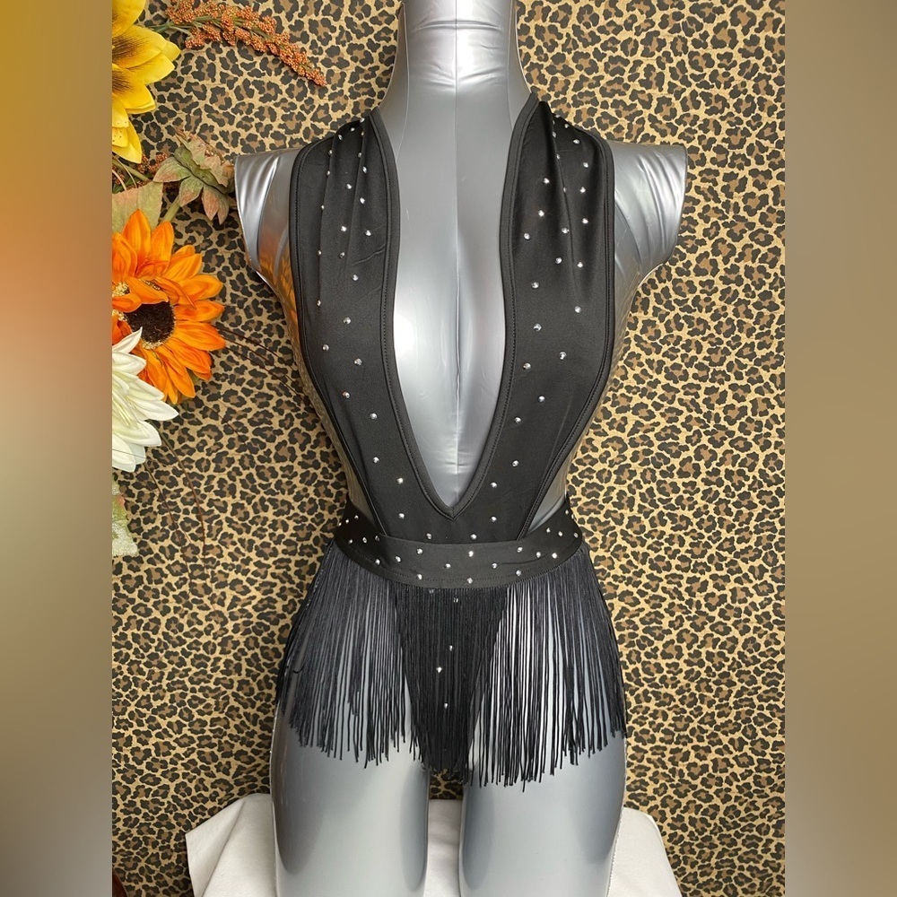 🦋B2G1🦋WESTERN FASHION Sling Bikini Wrap With Fringe & Rhinestones Dancewear MED